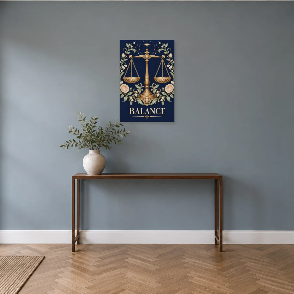 Affiche Astrologique Balance - Ornement céleste dans une entrée ou un couloir - Art Virtuoso