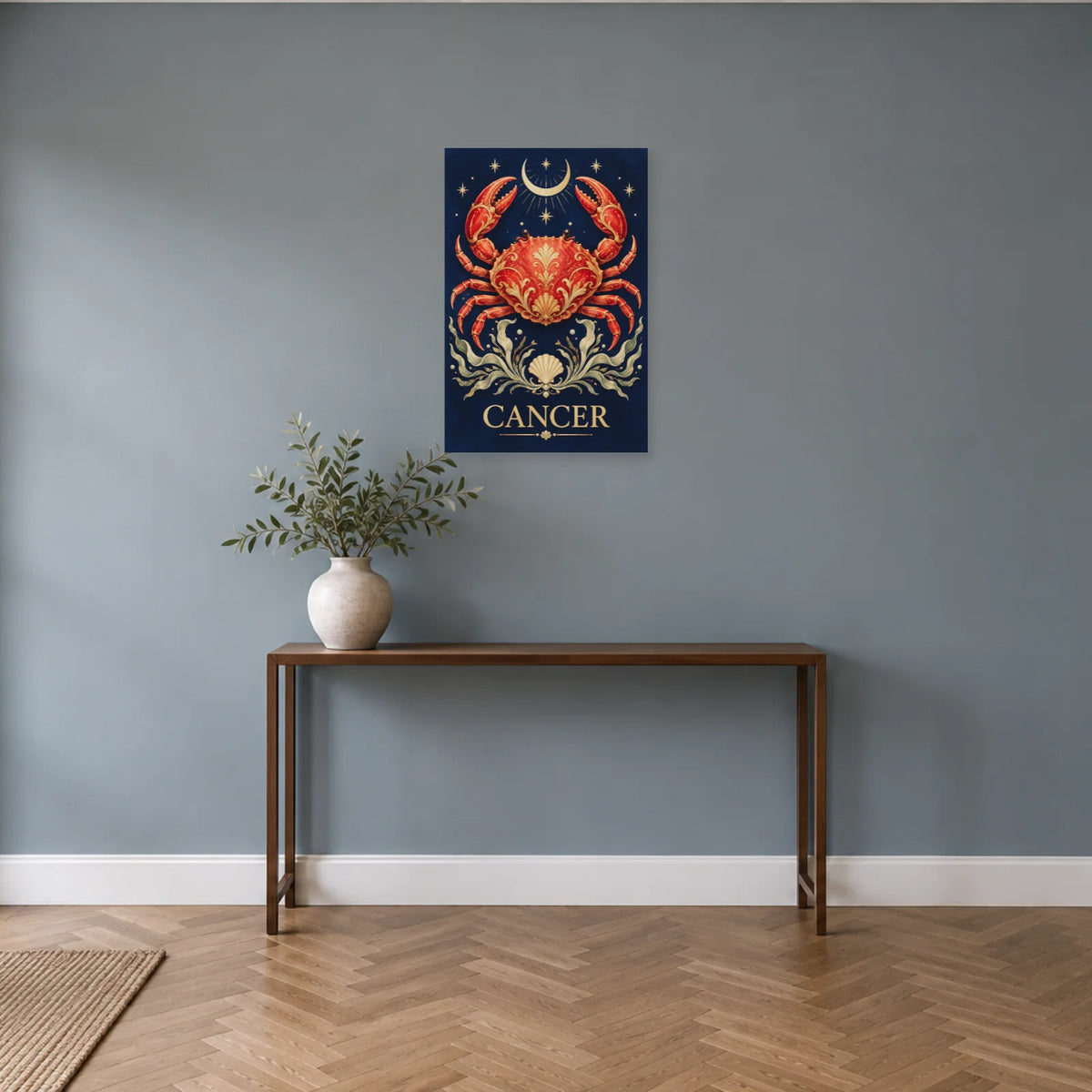 Affiche Astrologique Cancer - Ornement céleste dans une entrée ou un couloir - Art Virtuoso