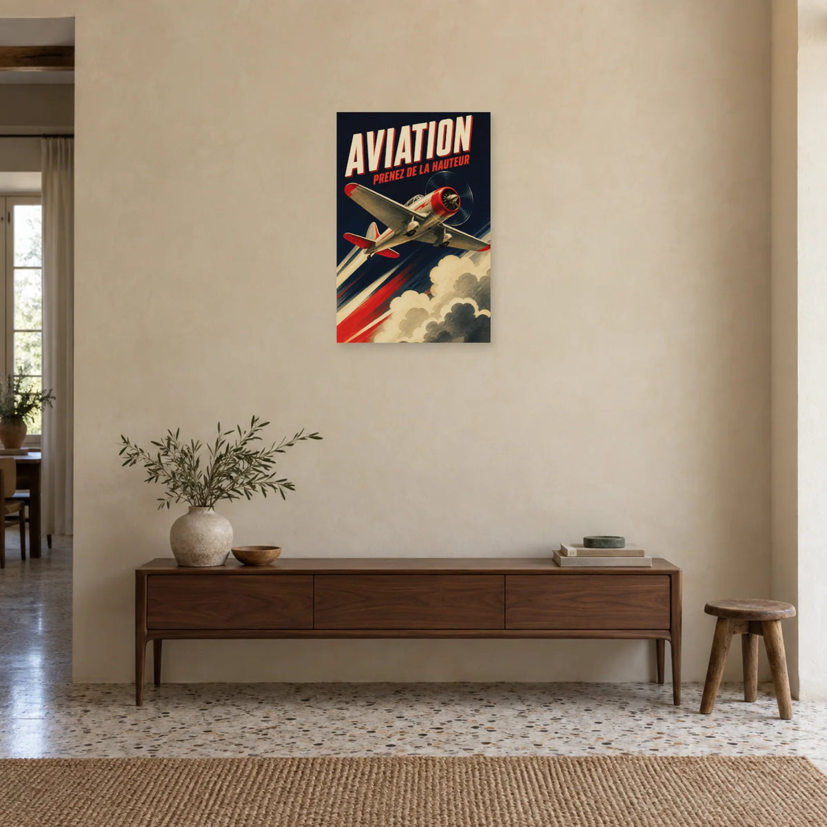 Affiche Aviation – Prenez de la Hauteur dans une entrée ou un couloir - Art Virtuoso