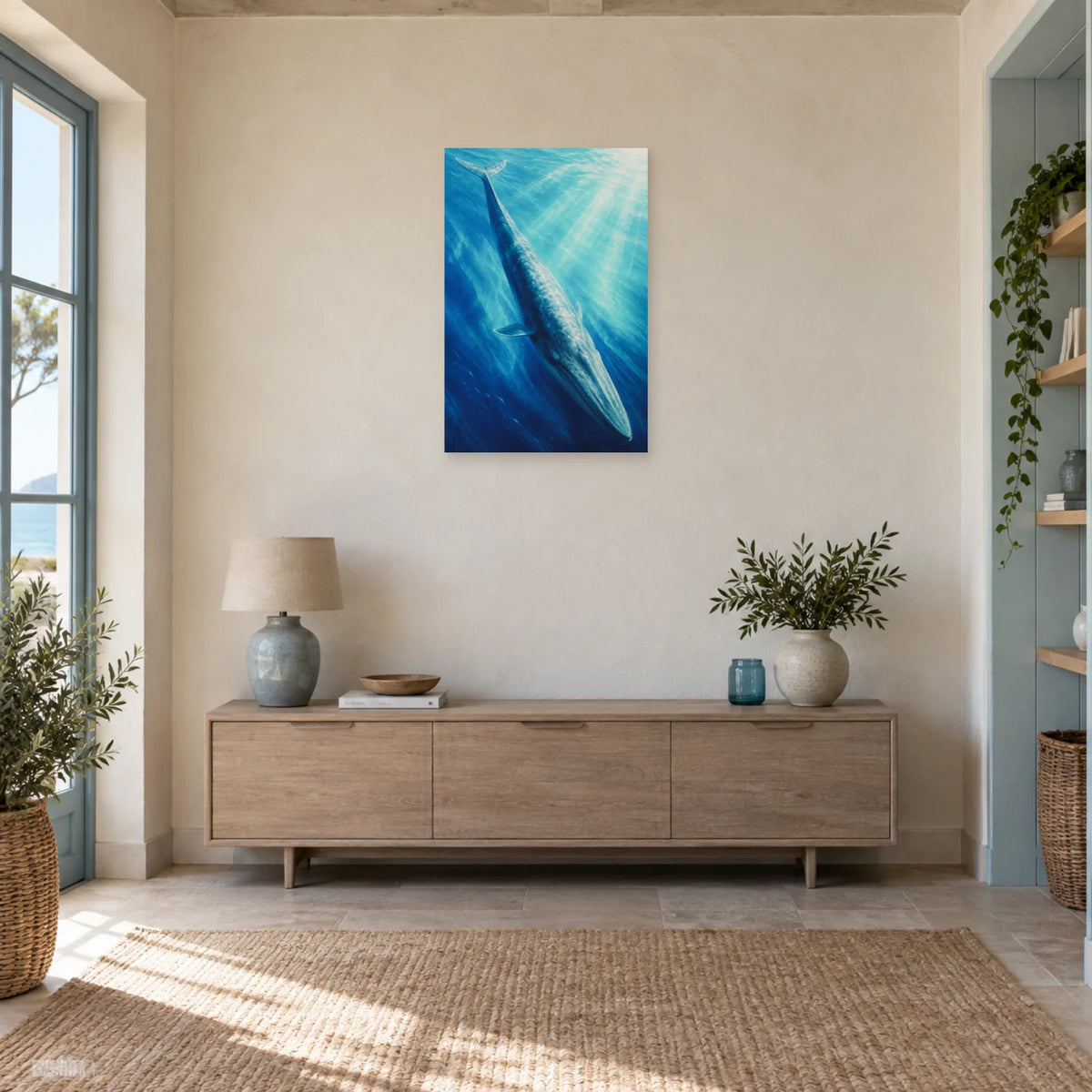Affiche Baleine bleue - Le silence immense dans une entrée ou un couloir - Art Virtuoso