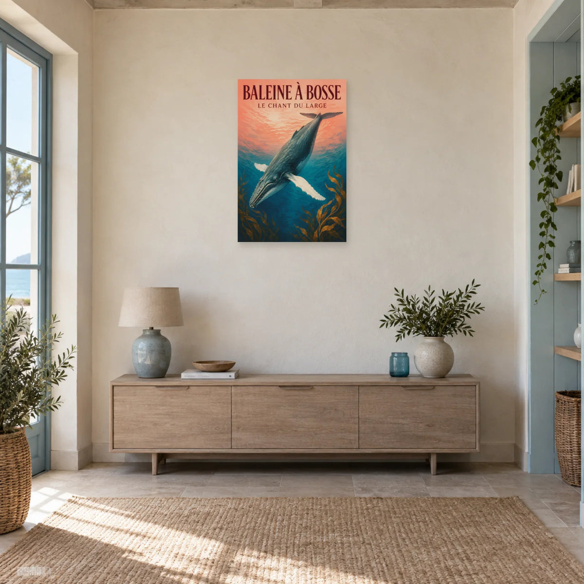Affiche Baleine à bosse - Le chant du large dans une entrée ou un couloir - Art Virtuoso