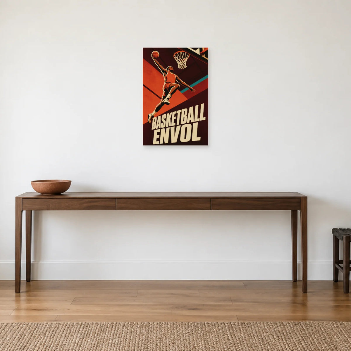 Affiche Basketball – Envol dans une entrée ou un couloir - Art Virtuoso