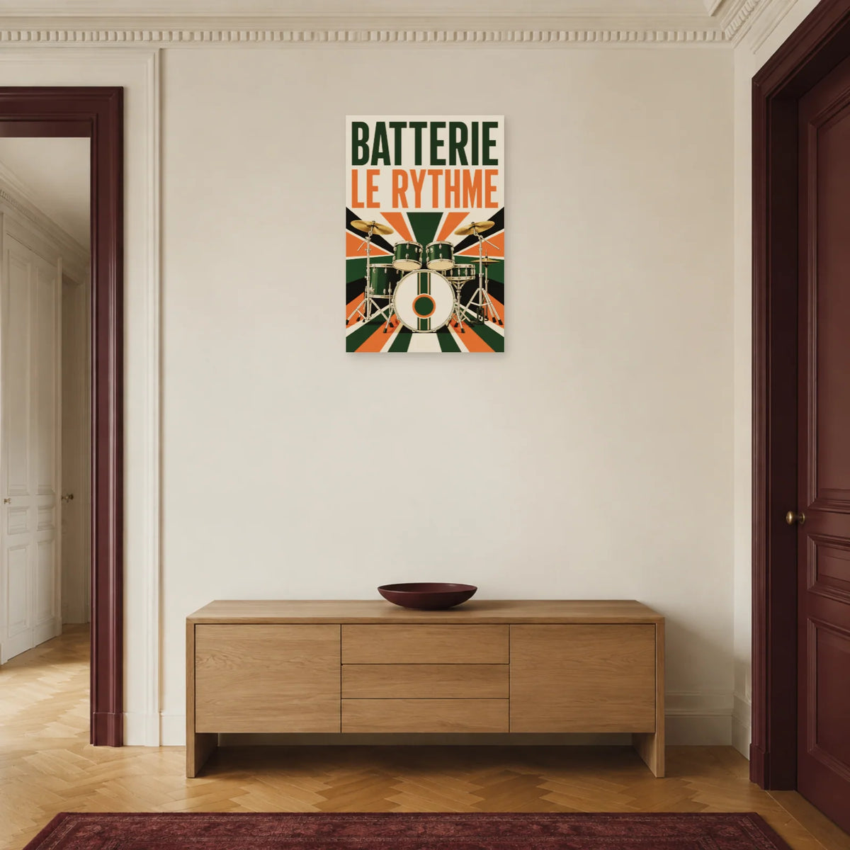 Affiche Batterie - Le rythme dans une entrée ou un couloir - Art Virtuoso
