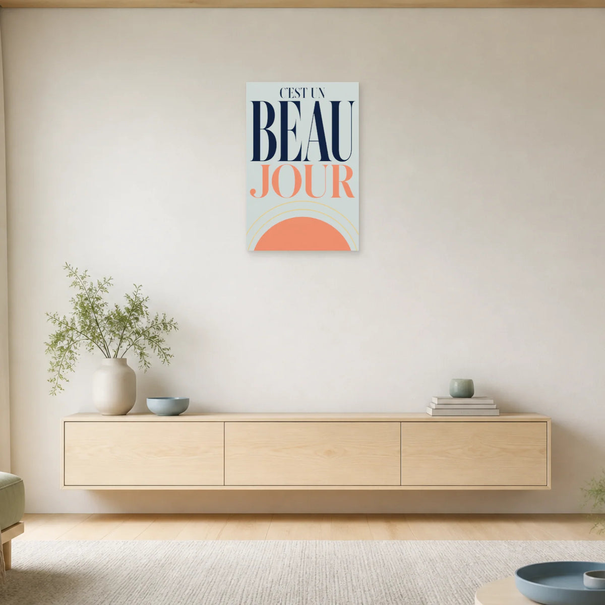 Affiche C’est un beau jour – Lever de soleil dans une entrée ou un couloir - Art Virtuoso