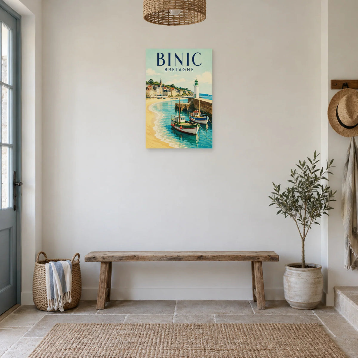 Affiche Binic - Le port et la jetée dans une entrée ou un couloir - Art Virtuoso