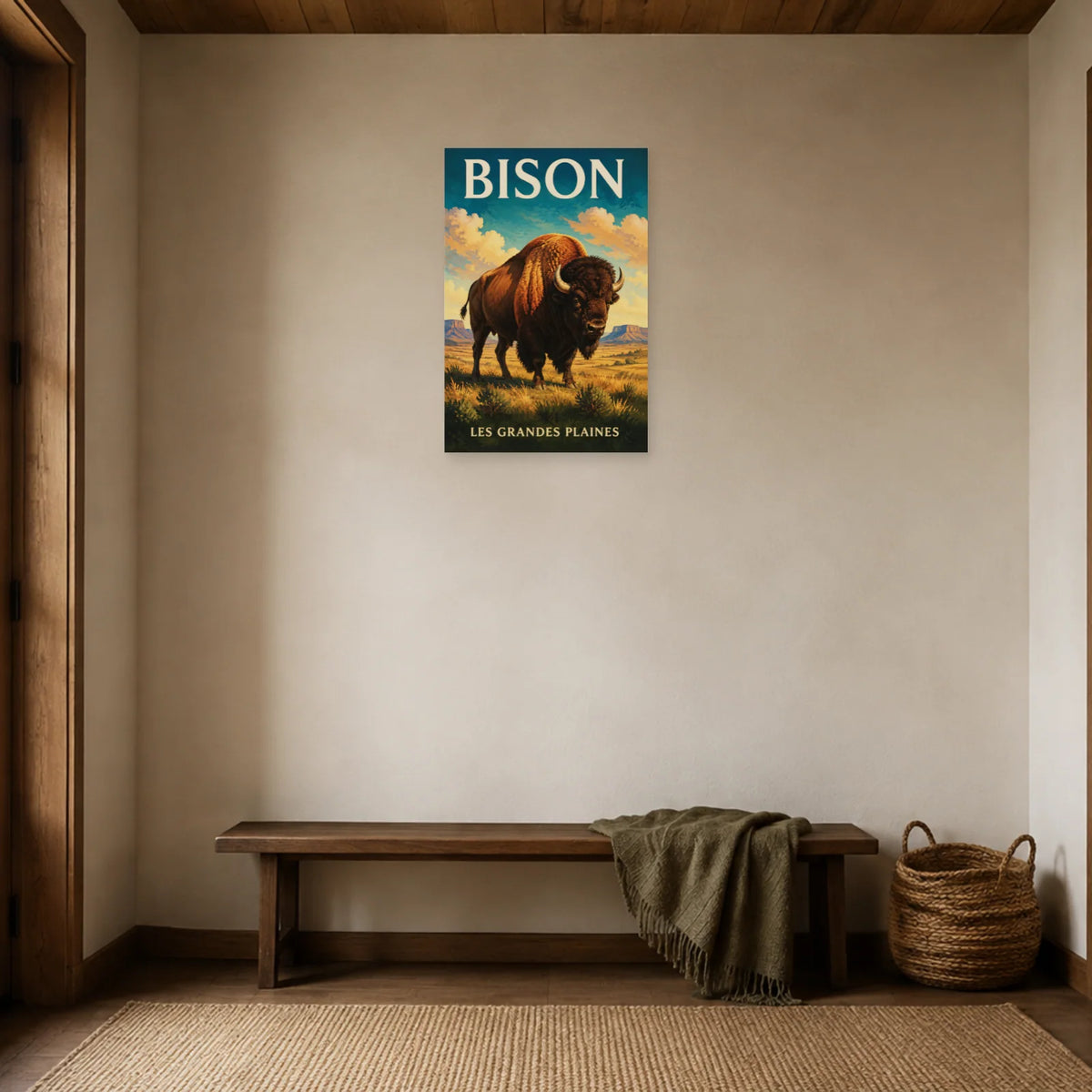 Affiche Bison, les grandes plaines dans une entrée ou un couloir - Art Virtuoso