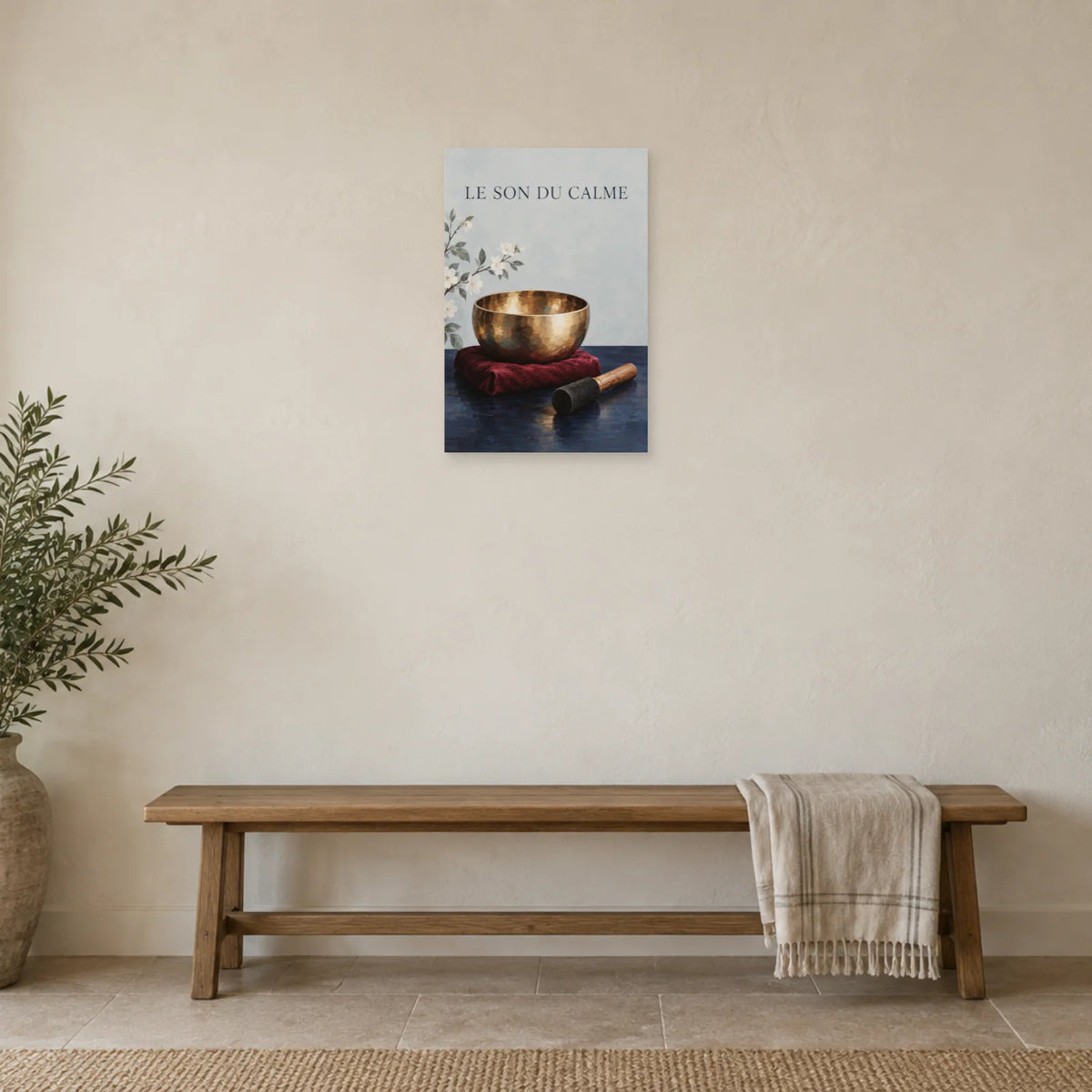 Affiche Bol chantant - Le son du calme dans une entrée ou un couloir - Art Virtuoso