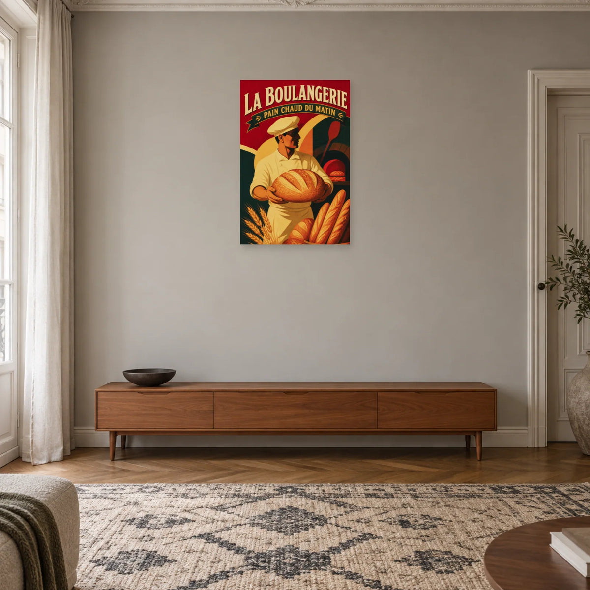 Affiche La Boulangerie – Pain Chaud du Matin dans une entrée ou un couloir - Art Virtuoso