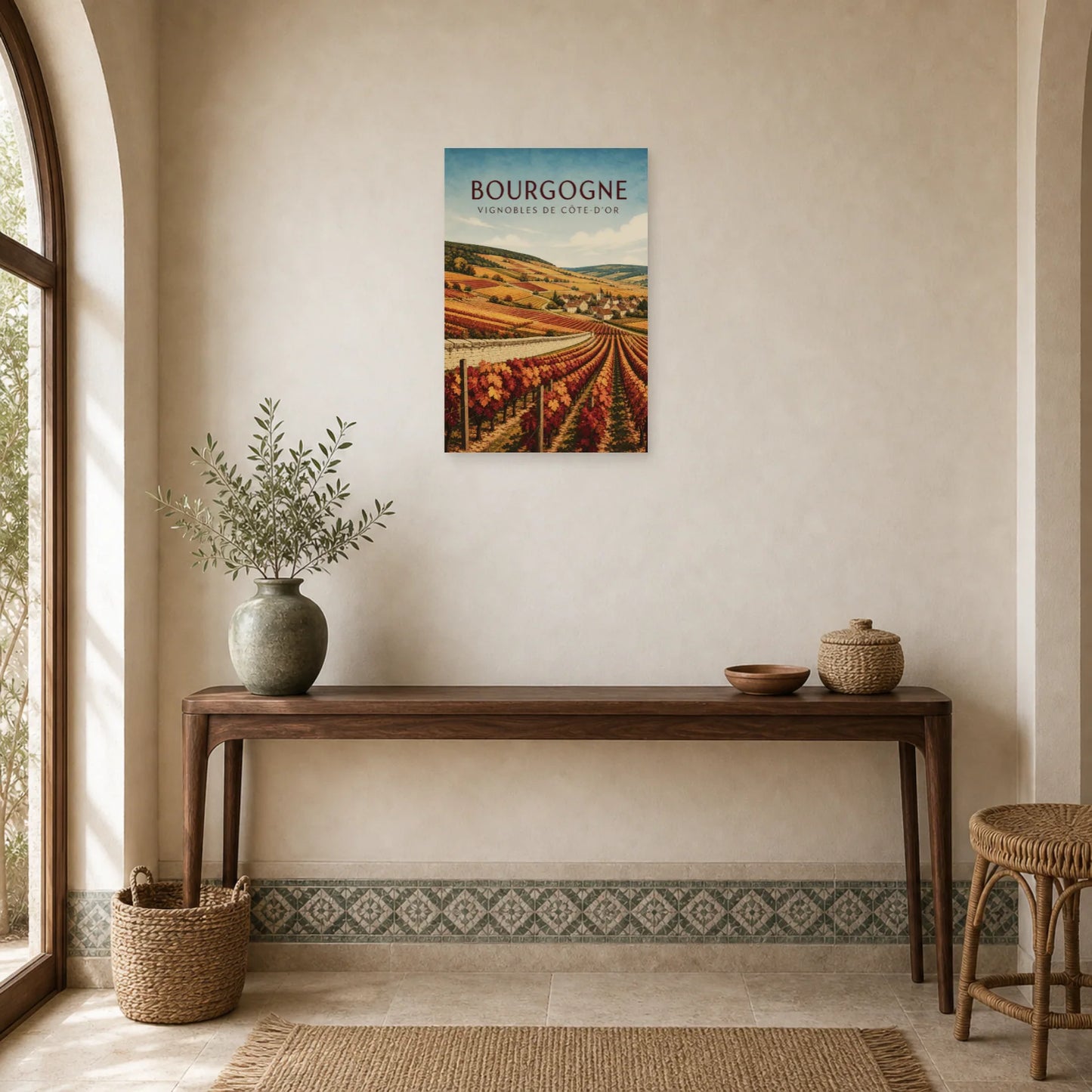 Affiche Bourgogne – Vignobles de la Côte-d’Or dans une entrée ou un couloir - Art Virtuoso