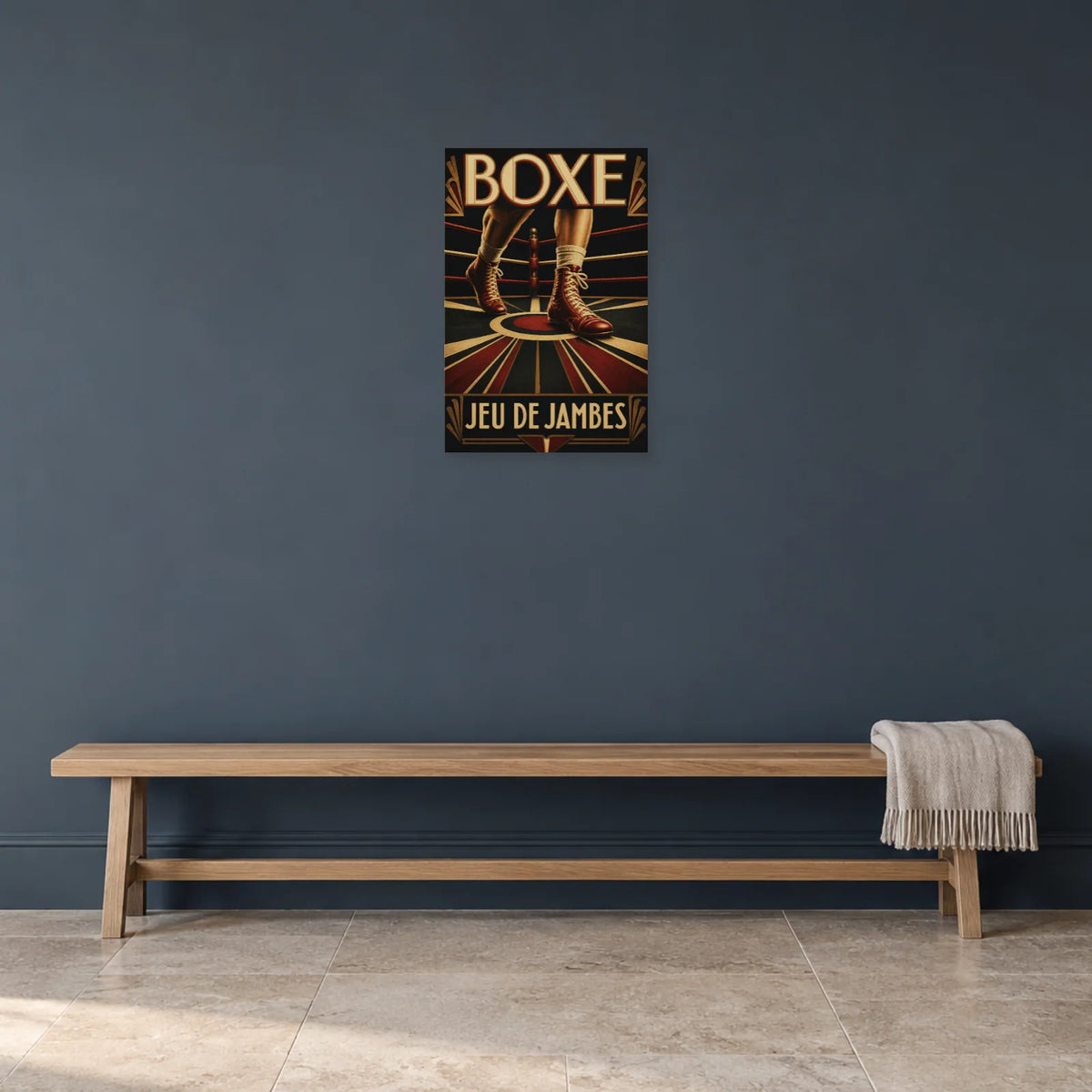 Affiche Boxe – Jeu de jambes dans une entrée ou un couloir - Art Virtuoso