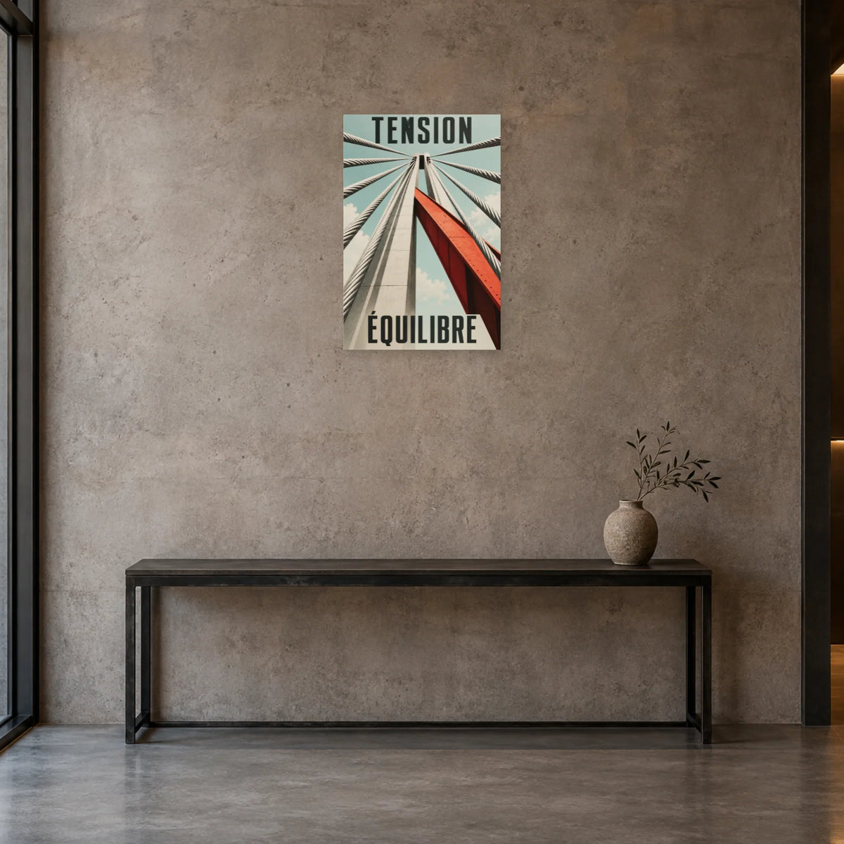 Affiche Câbles - Tension et équilibre dans une entrée ou un couloir - Art Virtuoso