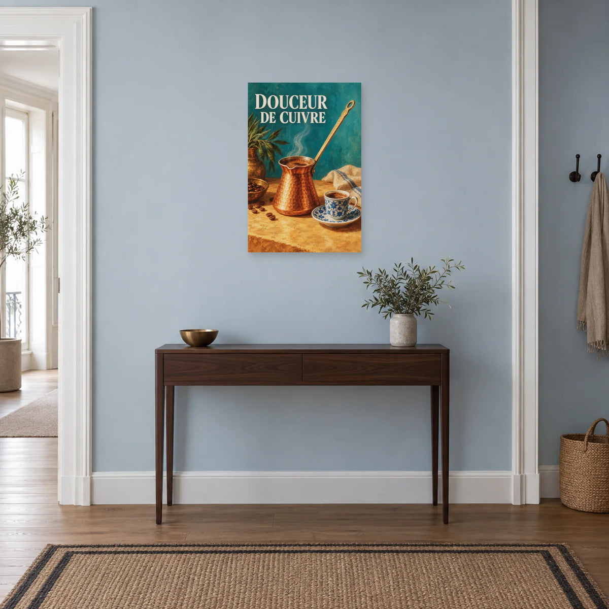 Affiche Cafetière cezve - Douceur de cuivre dans une entrée ou un couloir - Art Virtuoso