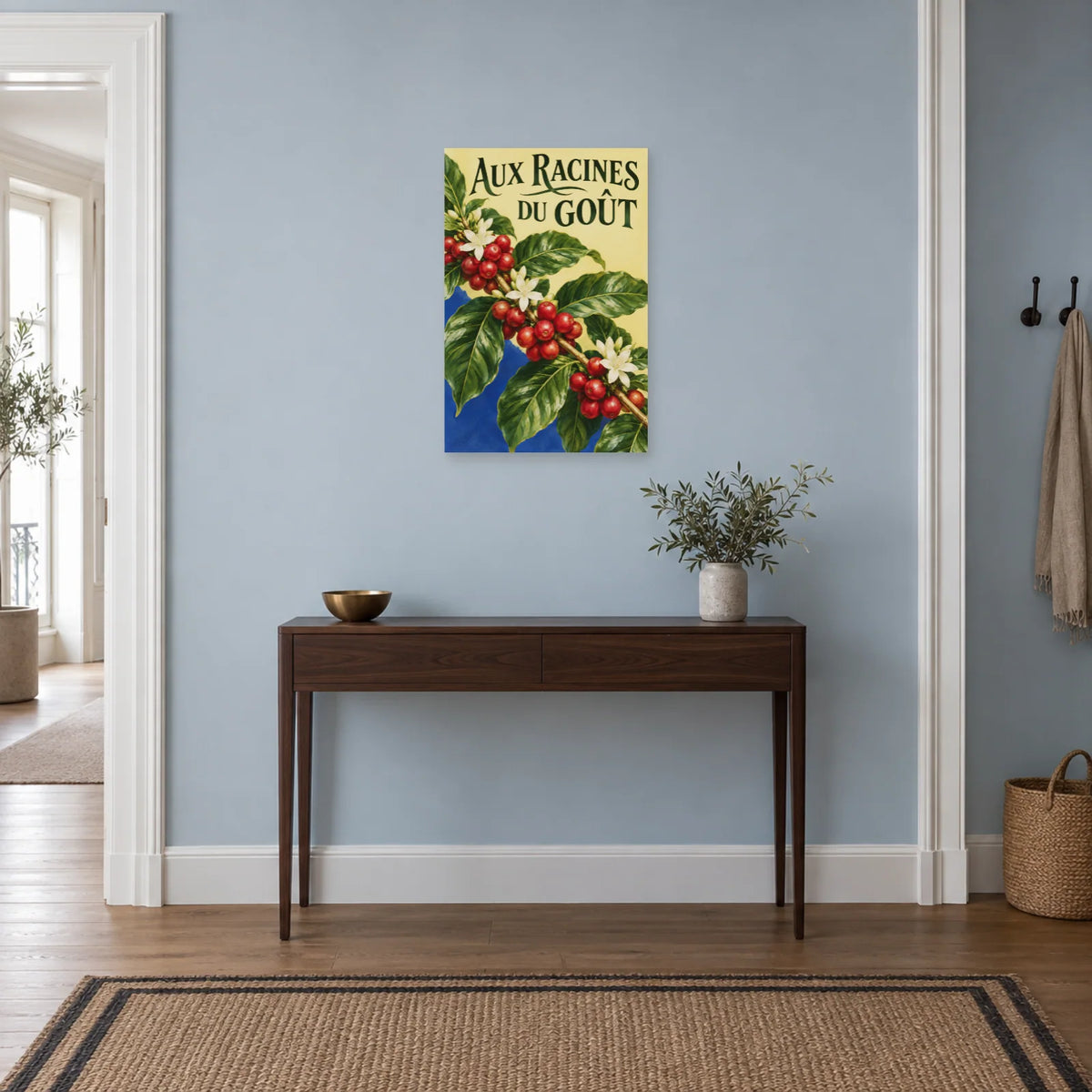 Affiche Caféier - Aux racines du goût dans une entrée ou un couloir - Art Virtuoso