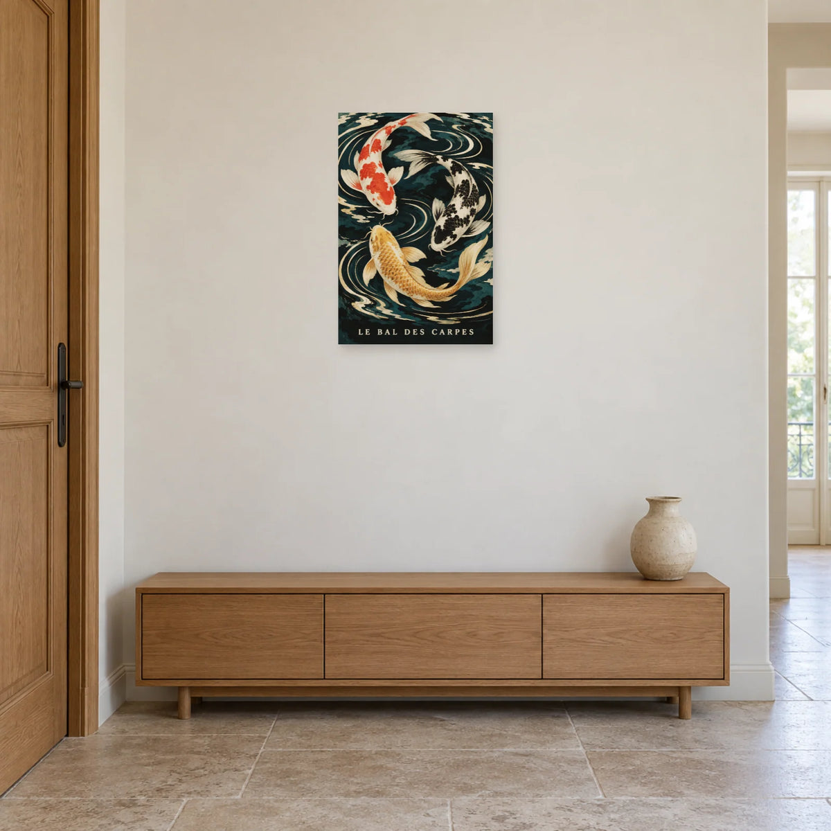 Affiche Carpes koï - Le bal de l'eau dans une entrée ou un couloir - Art Virtuoso
