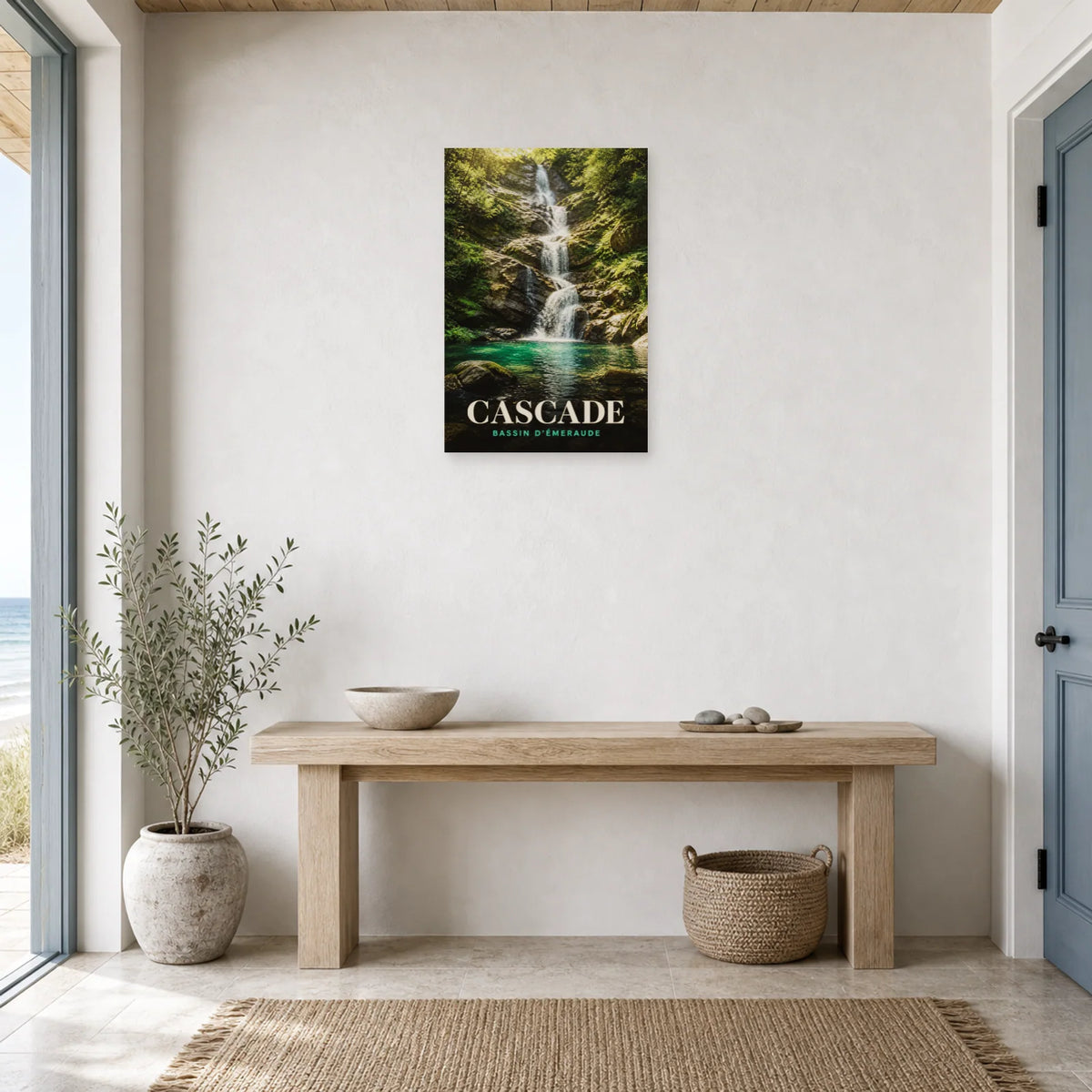 Affiche Cascade – Bassin d'Émeraude dans une entrée ou un couloir - Art Virtuoso