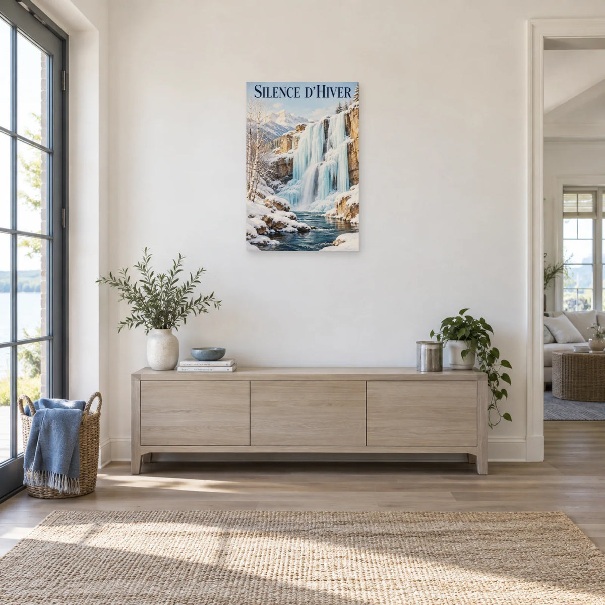 Affiche Cascade de glace – Silence d’hiver dans une entrée ou un couloir - Art Virtuoso