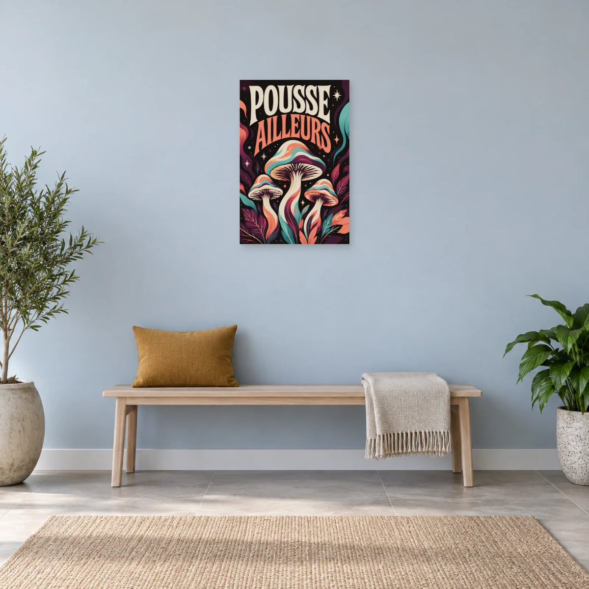 Affiche champignons – Pousse ailleurs dans une entrée ou un couloir - Art Virtuoso