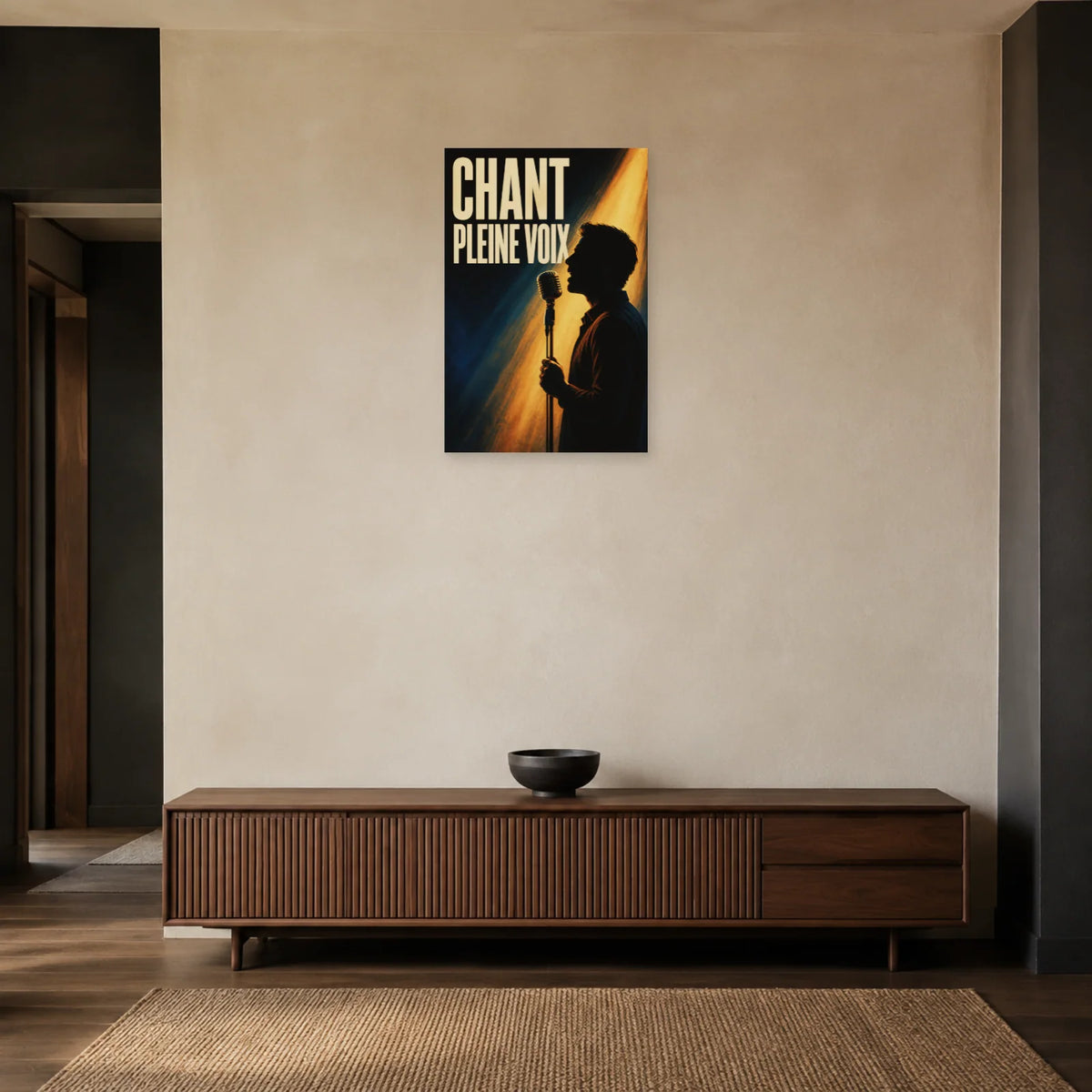 Affiche Chanteur - Pleine voix dans une entrée ou un couloir - Art Virtuoso