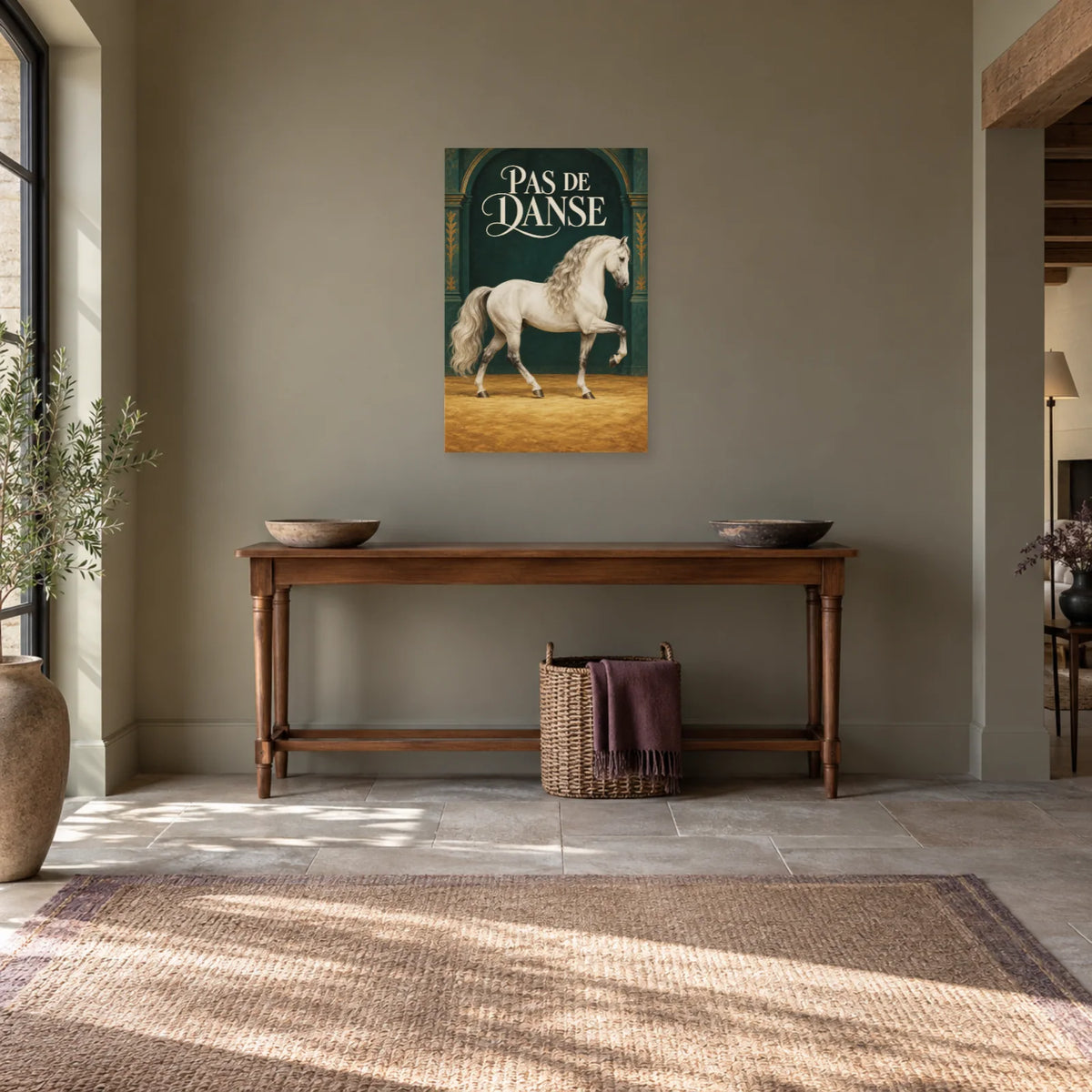 Affiche Cheval andalou - Pas de danse dans une entrée ou un couloir - Art Virtuoso