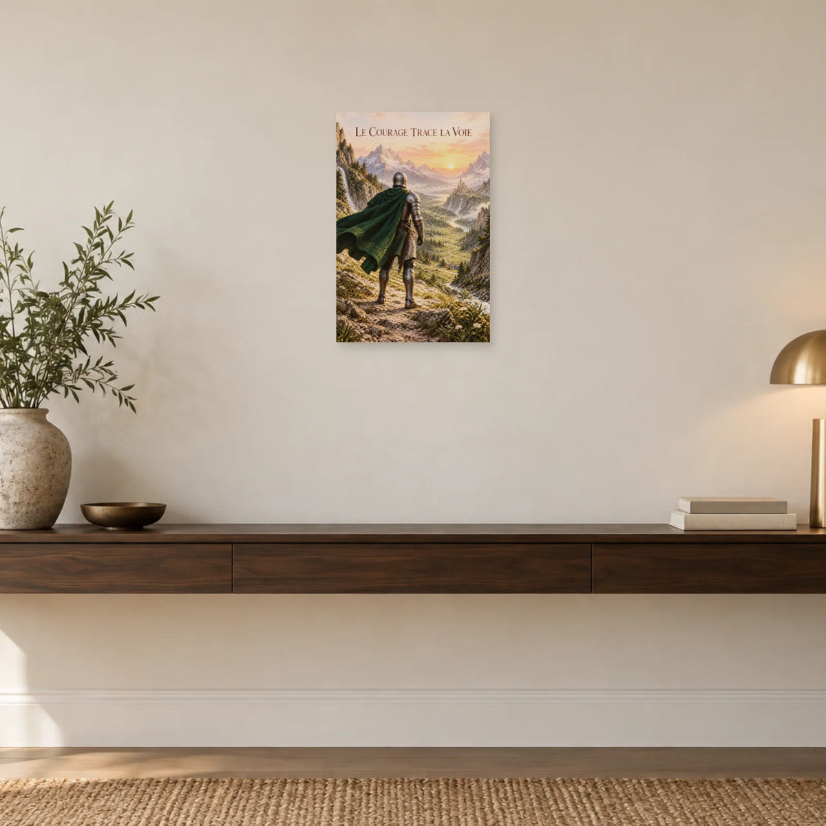 Affiche chevalier au passage des montagnes dans une entrée ou un couloir - Art Virtuoso