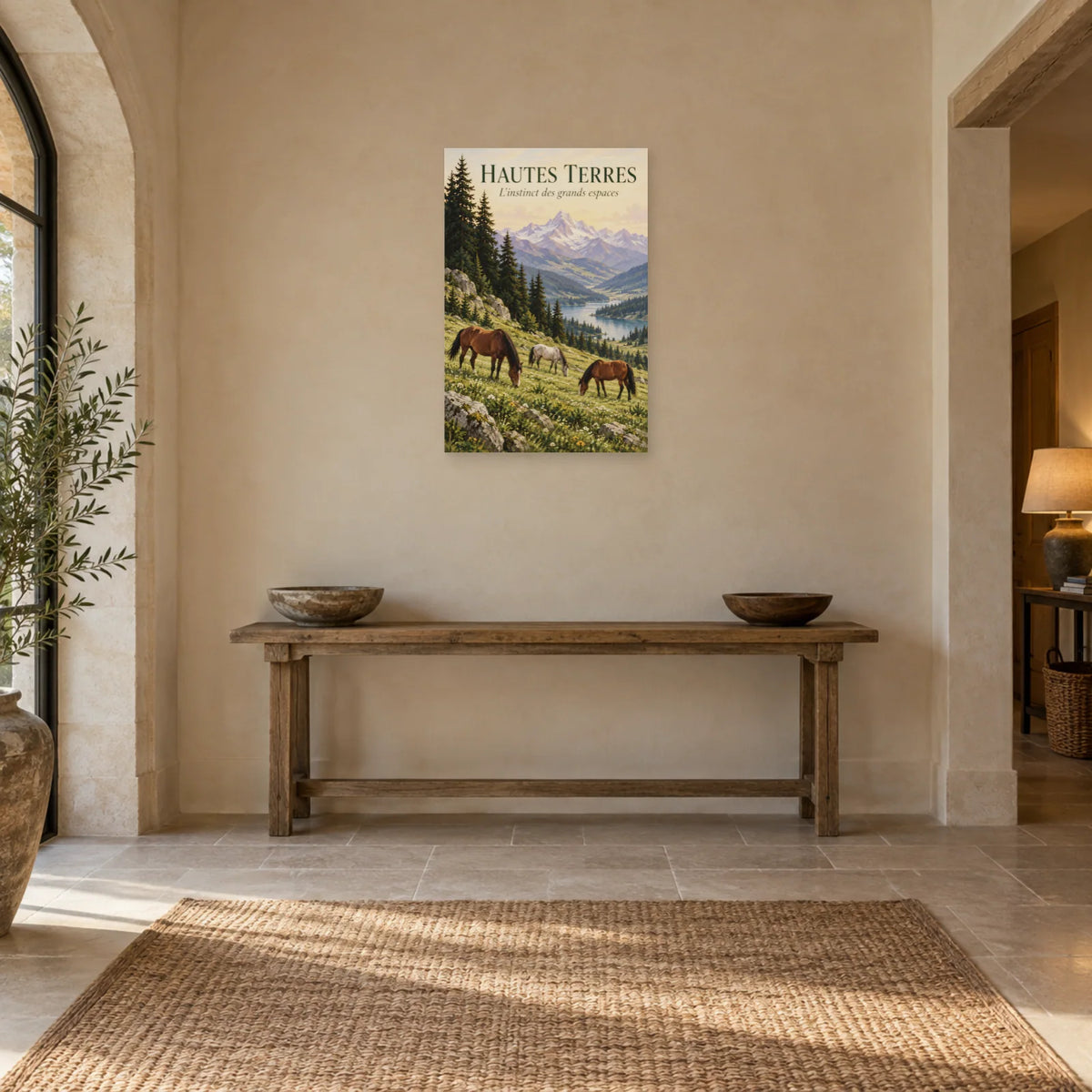 Affiche Chevaux sauvages - Hautes terres dans une entrée ou un couloir - Art Virtuoso
