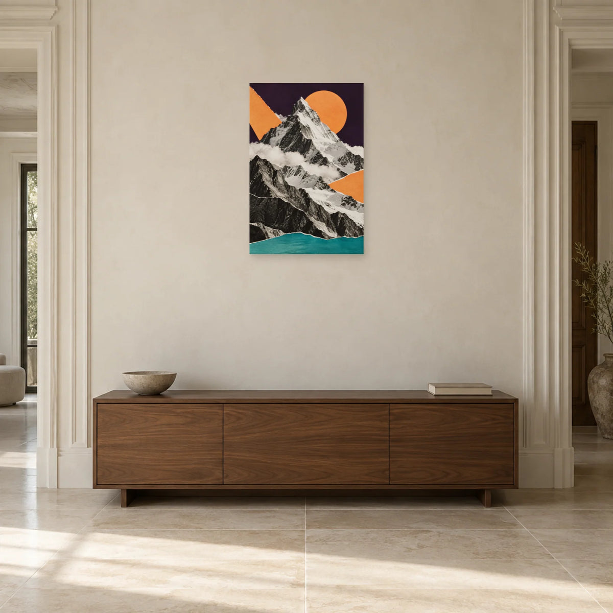 Affiche Collage montagne - Fragments d’altitude dans une entrée ou un couloir - Art Virtuoso