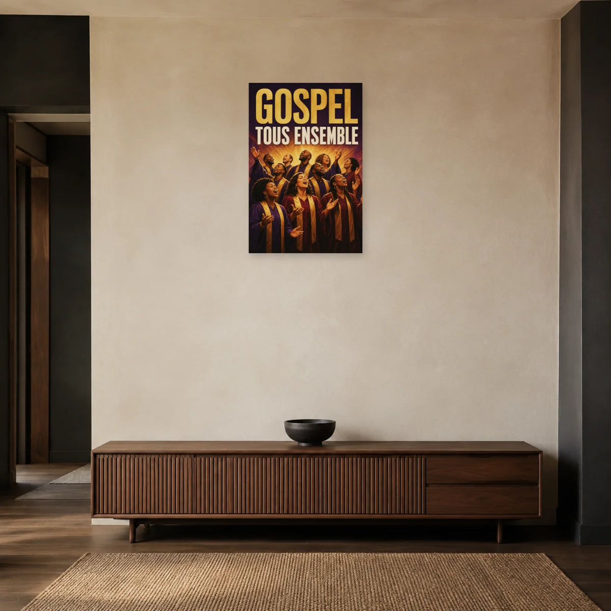 Affiche Concert gospel - Tous ensemble dans une entrée ou un couloir - Art Virtuoso