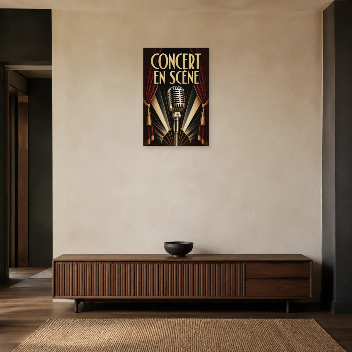 Affiche Concert vintage - En scene dans une entrée ou un couloir - Art Virtuoso