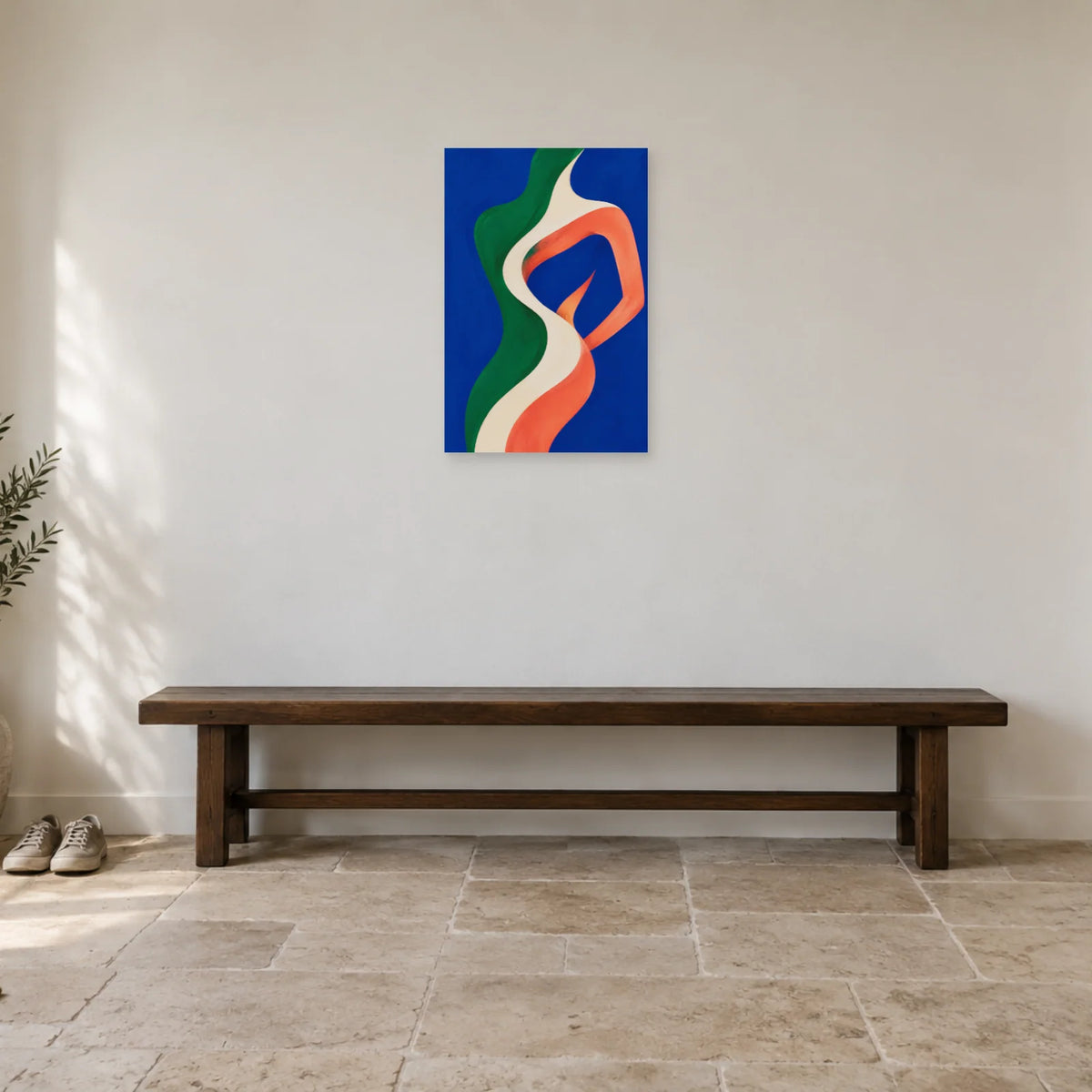 Affiche Corps abstrait, rubans de lumière dans une entrée ou un couloir - Art Virtuoso