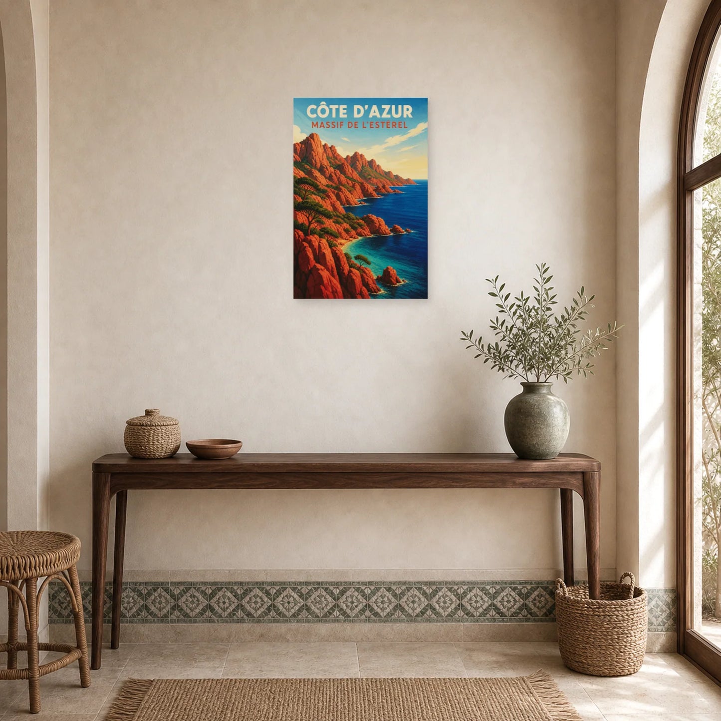 Affiche Côte d’Azur – Massif de l’Estérel dans une entrée ou un couloir - Art Virtuoso