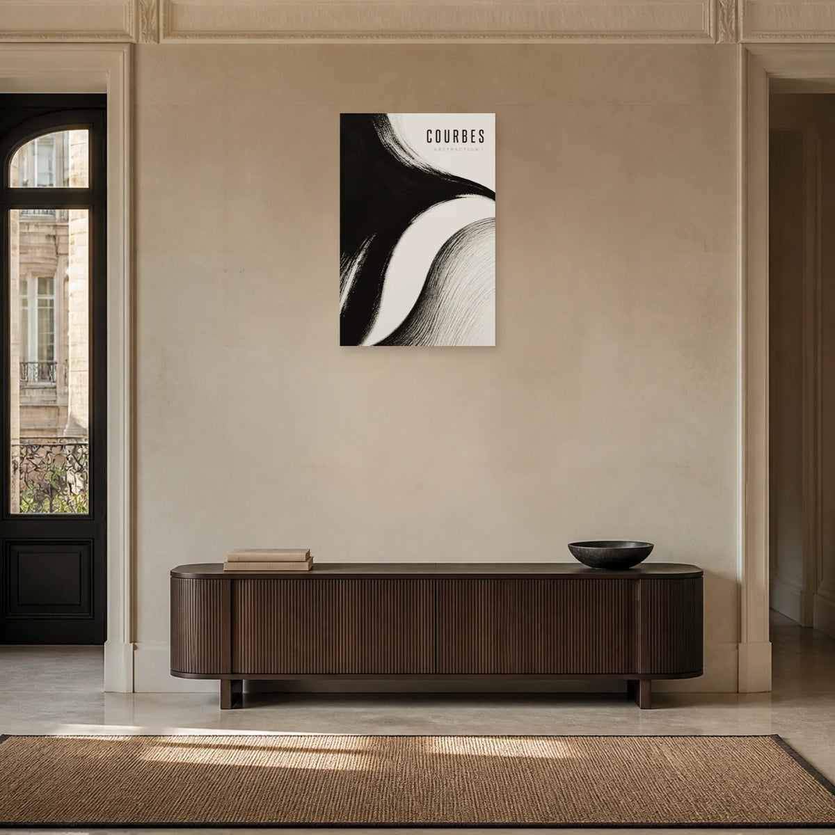 Affiche Courbes – Abstraction I dans une entrée ou un couloir - Art Virtuoso