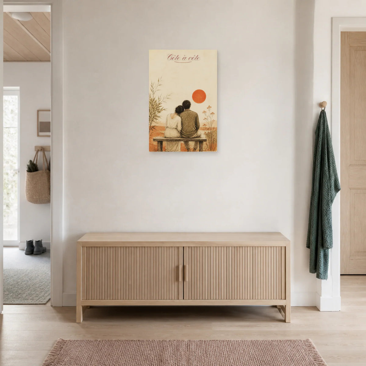 Affiche Côte à côte - Couple minimaliste dans une entrée ou un couloir - Art Virtuoso