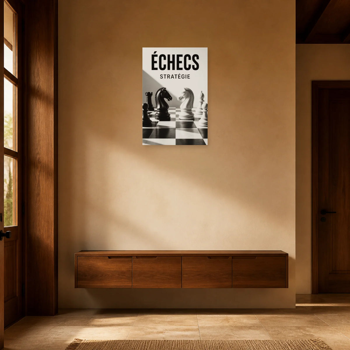Affiche Échecs – Stratégie dans une entrée ou un couloir - Art Virtuoso