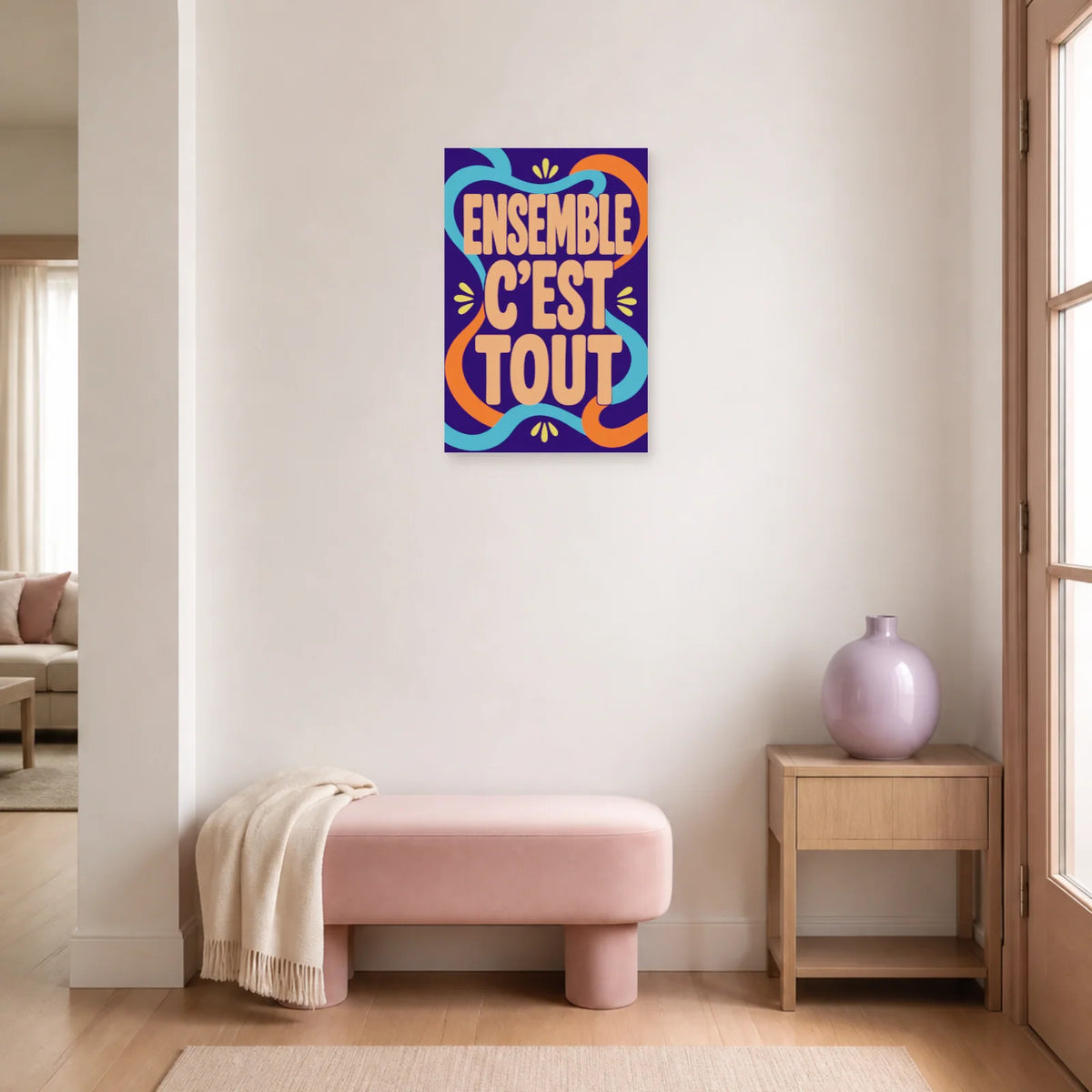 Affiche Ensemble c’est tout – Rubans liés dans une entrée ou un couloir - Art Virtuoso