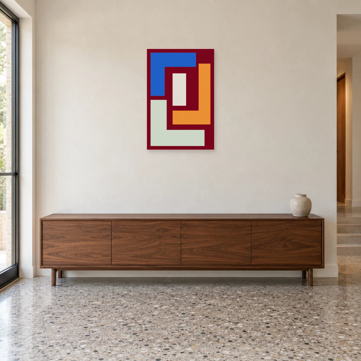 Affiche Equerres - Emboitements dans une entrée ou un couloir - Art Virtuoso