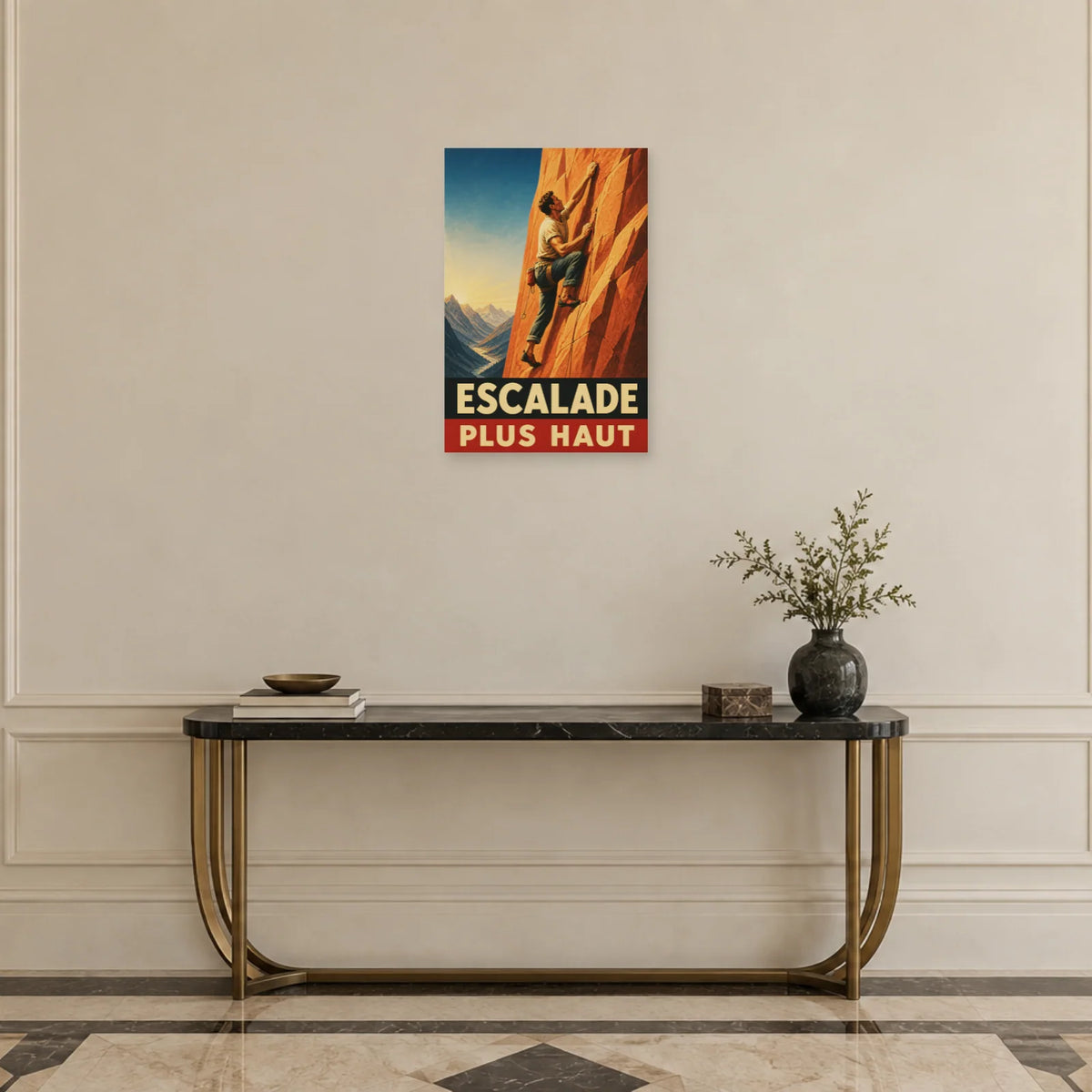 Affiche Escalade – Plus haut dans une entrée ou un couloir - Art Virtuoso