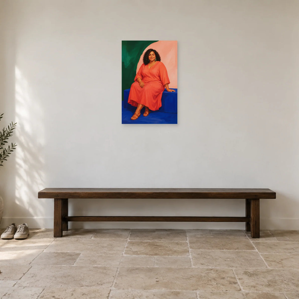 Affiche Femme aux courbes, douceur assumée dans une entrée ou un couloir - Art Virtuoso
