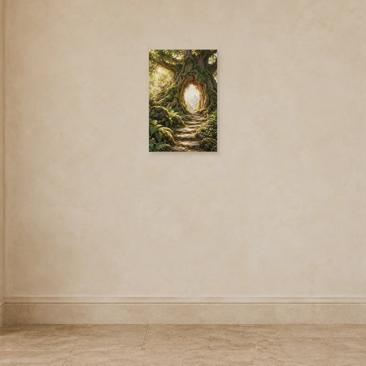Affiche forêt à l’arche lumineuse dans une entrée ou un couloir - Art Virtuoso