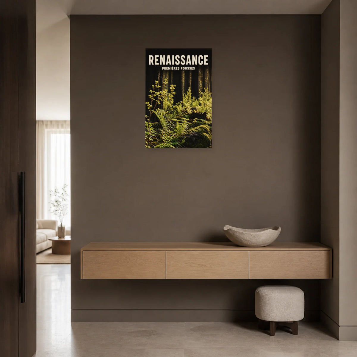Affiche Renaissance – Premières pousses dans une entrée ou un couloir - Art Virtuoso