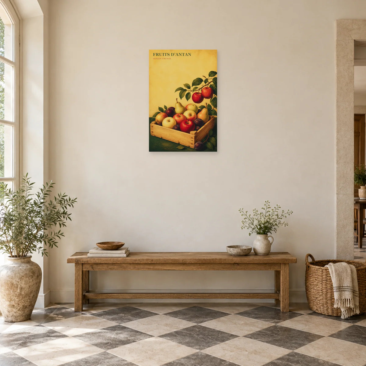 Affiche Fruits d’Antan – Verger Vintage dans une entrée ou un couloir - Art Virtuoso