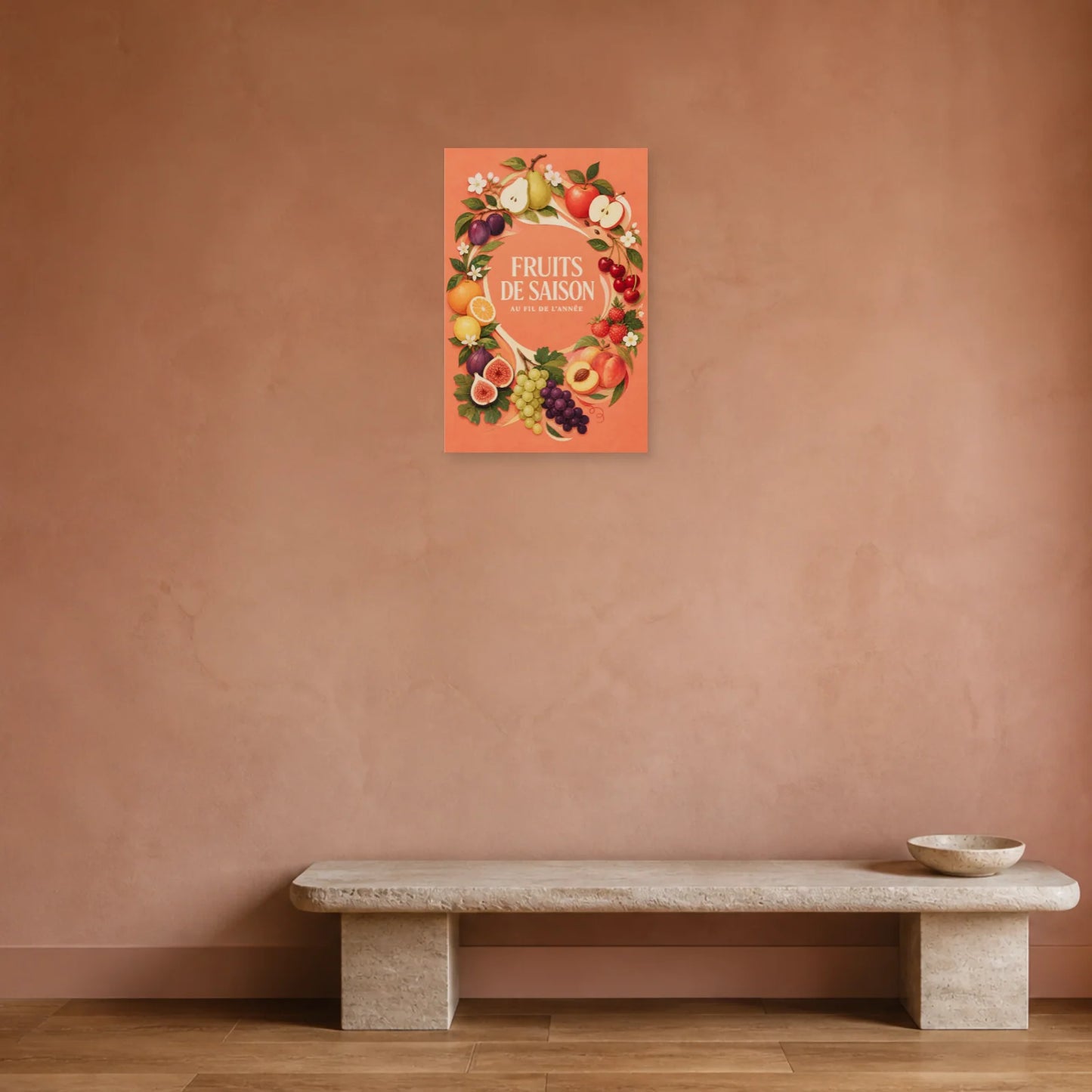 Affiche Fruits de Saison – Au Fil de l’Année dans une entrée ou un couloir - Art Virtuoso