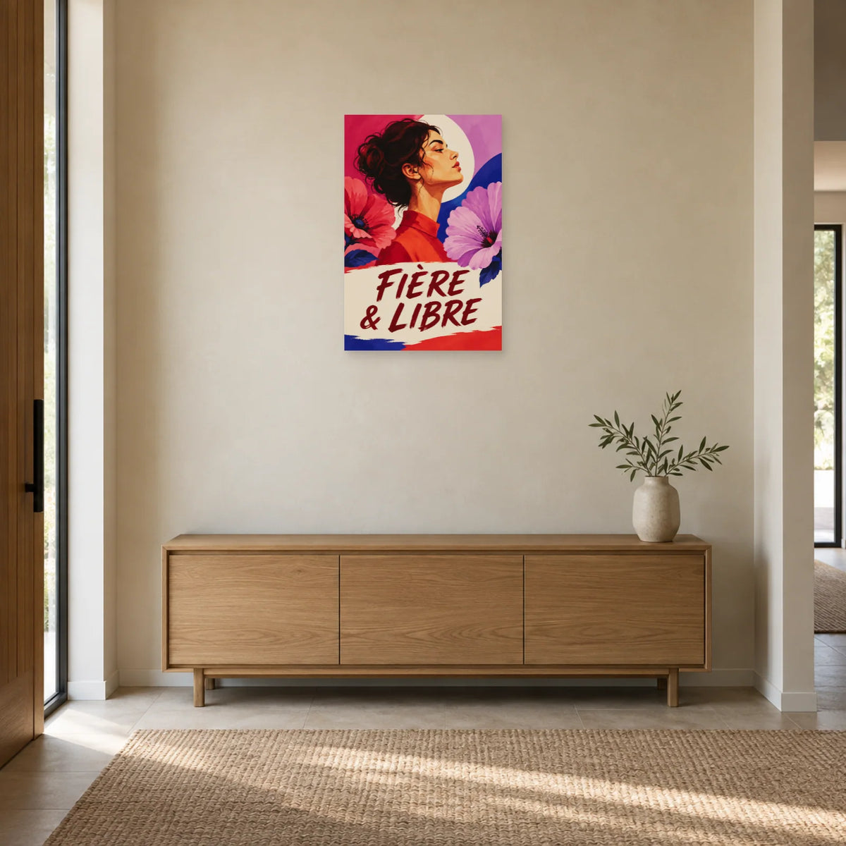 Affiche Girl power – Fière et libre dans une entrée ou un couloir - Art Virtuoso
