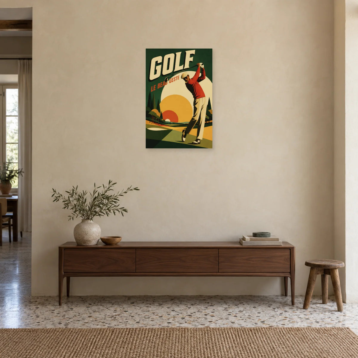 Affiche Golf – Le Beau Geste dans une entrée ou un couloir - Art Virtuoso