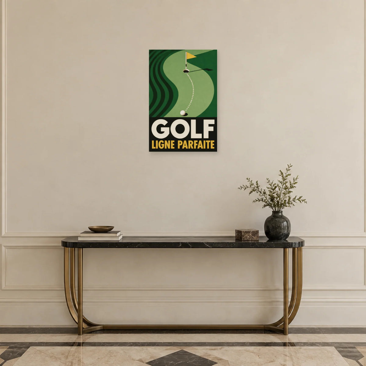 Affiche Golf – Ligne parfaite dans une entrée ou un couloir - Art Virtuoso