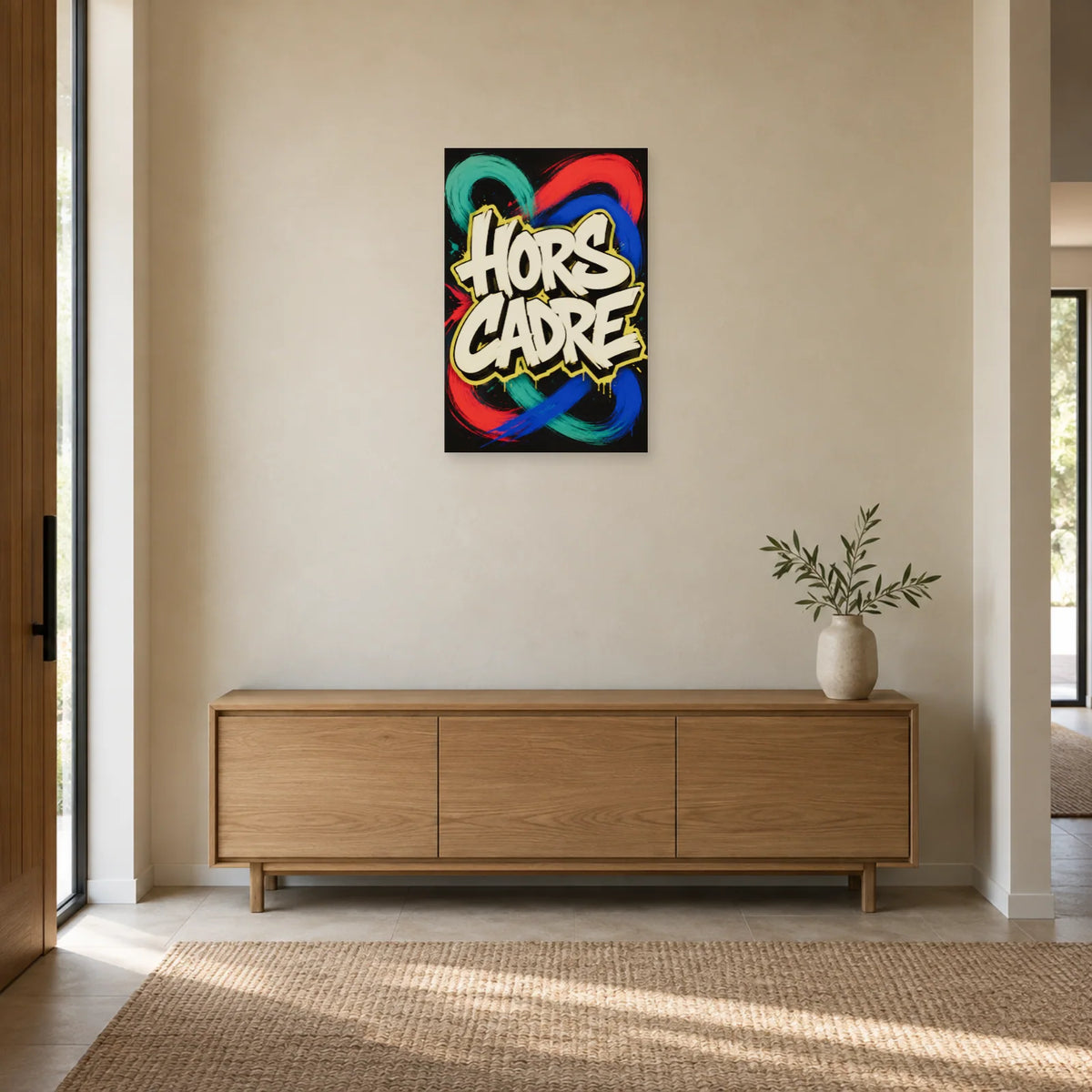 Affiche Graffiti – Hors cadre dans une entrée ou un couloir - Art Virtuoso