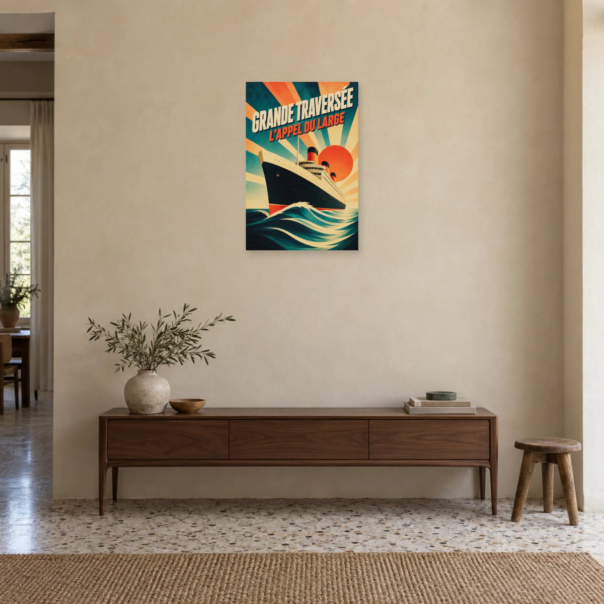 Affiche Grande Traversée – L'Appel du Large dans une entrée ou un couloir - Art Virtuoso