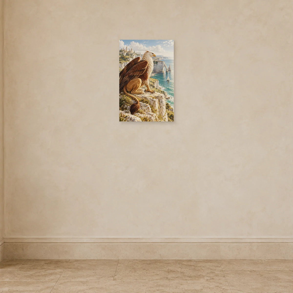 Affiche griffon au bord des falaises dans une entrée ou un couloir - Art Virtuoso
