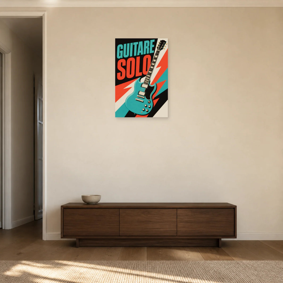 Affiche Guitare électrique – Solo dans une entrée ou un couloir - Art Virtuoso