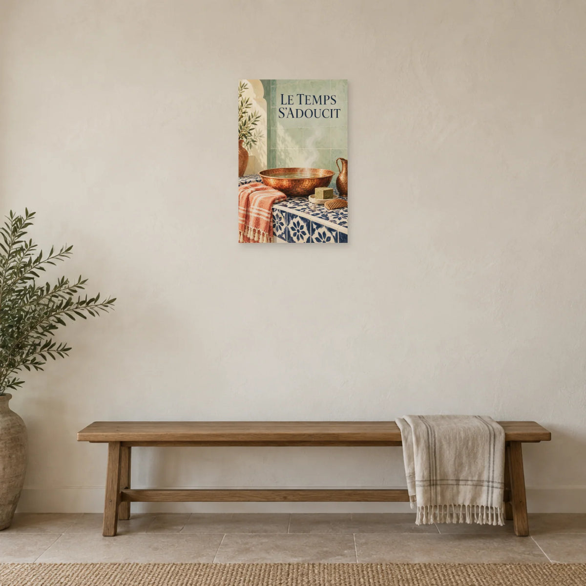 Affiche Hammam - Cuivre et vapeur dans une entrée ou un couloir - Art Virtuoso