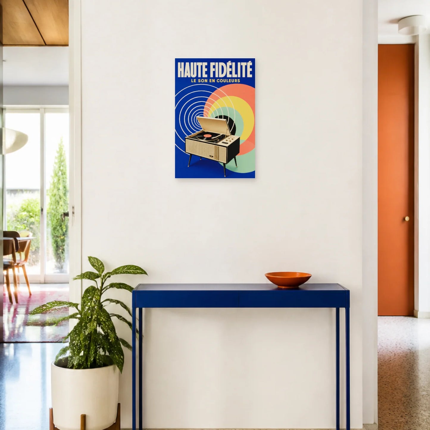 Affiche Haute Fidélité – Le Son en Couleurs dans une entrée ou un couloir - Art Virtuoso